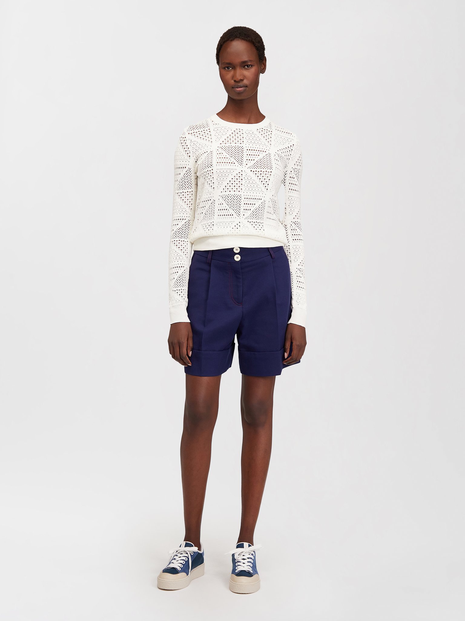 See By Chloé Cut-up Bermuda Shorts In Blue