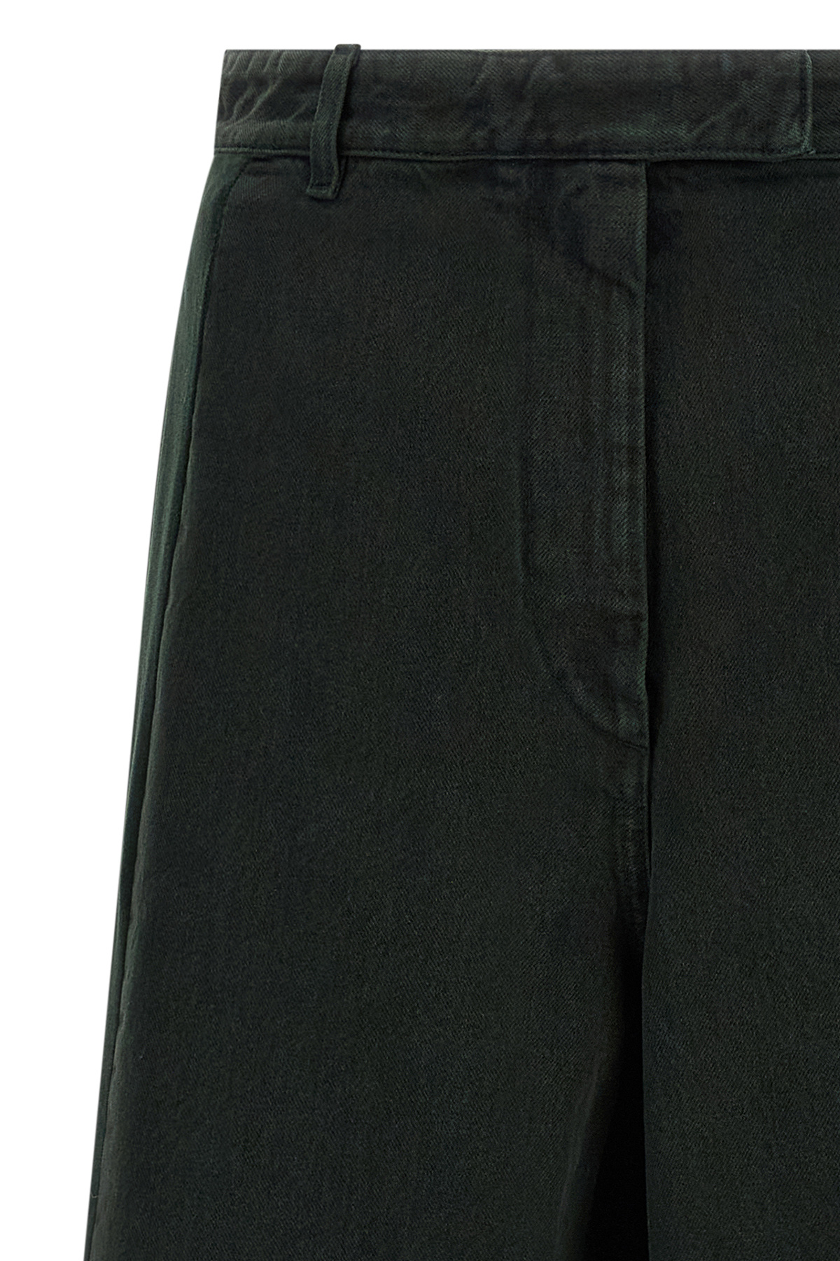 Dries Van Noten Velvet Insert Jeans Green In Black