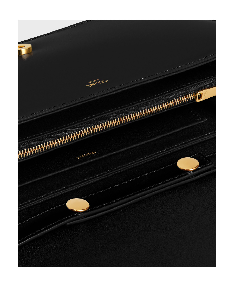 Celine Trapeze Triomphe Shoulder Bag In Black