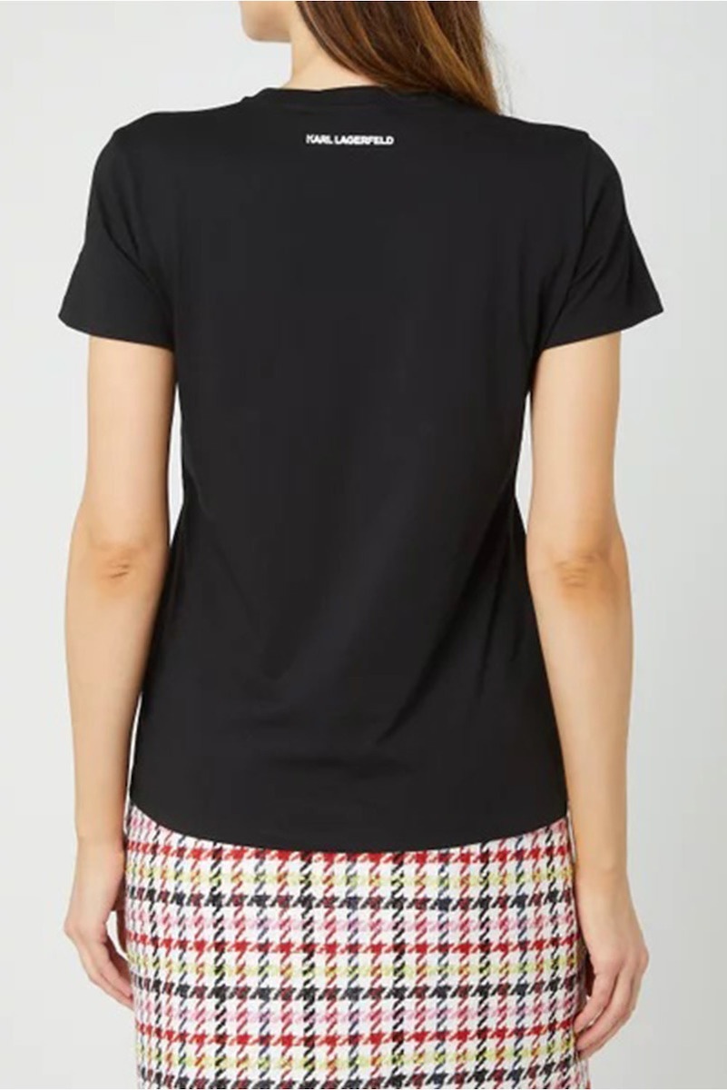 Shop Karl Lagerfeld Printed T-shirt In Black