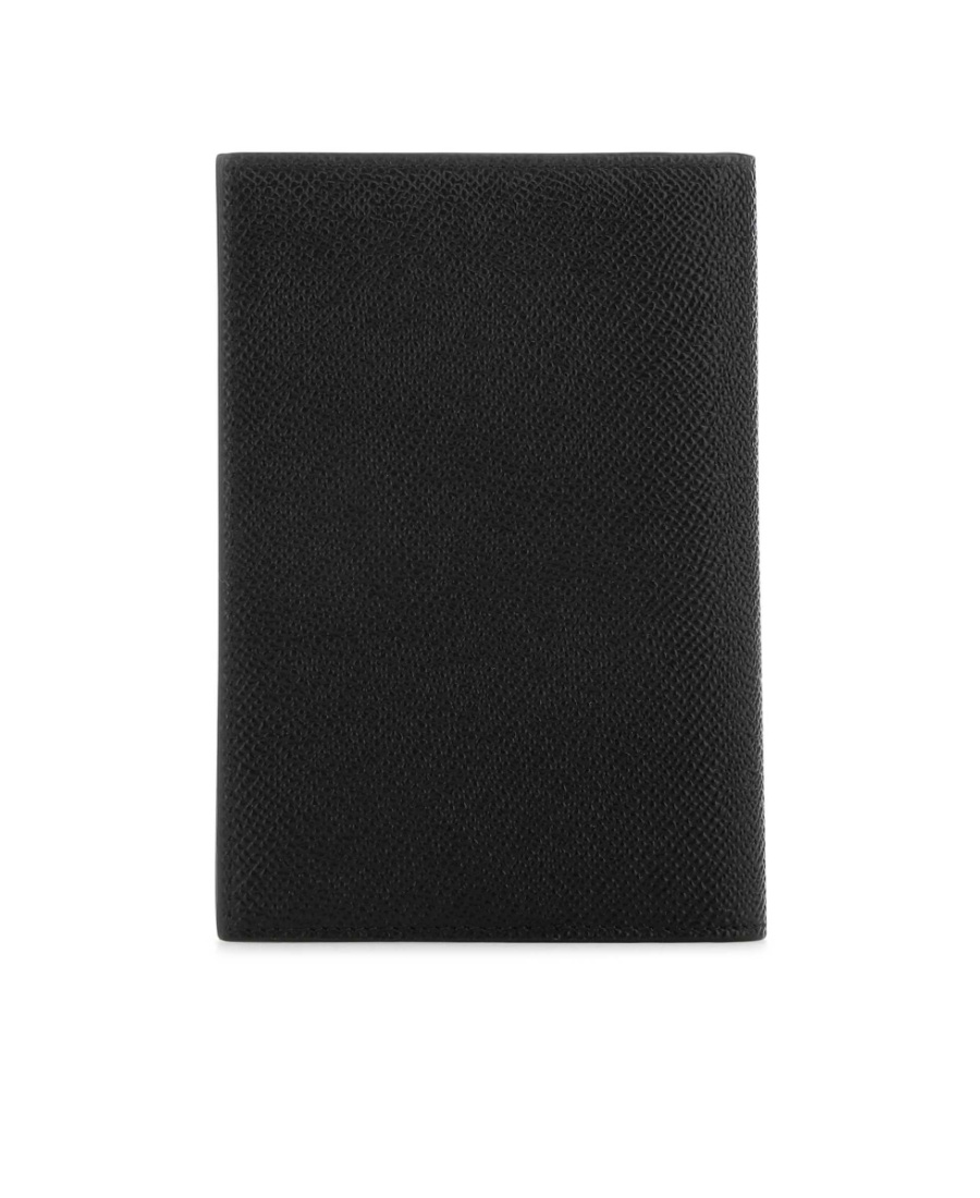 Dolce & Gabbana Logo Plaque Leather Passport Holder In Black