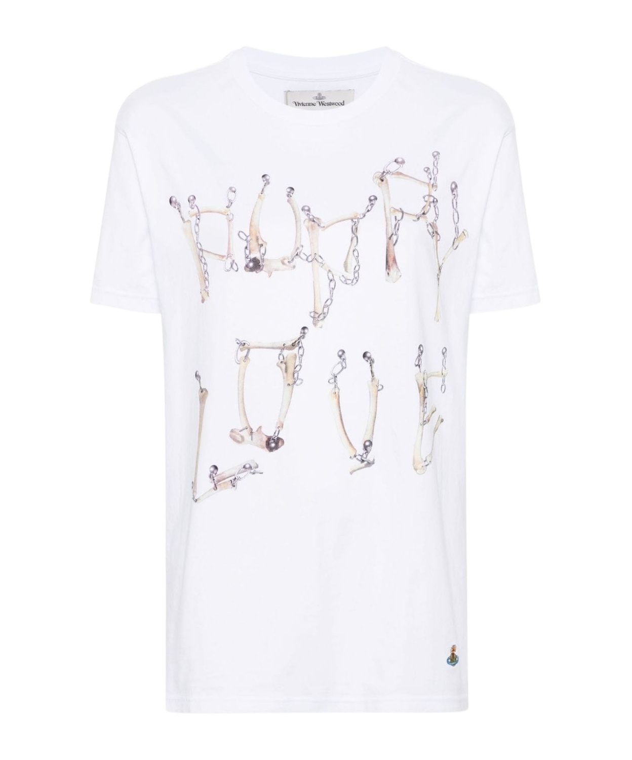 Vivienne Westwood Bones N Chain Classic T-shirt In White