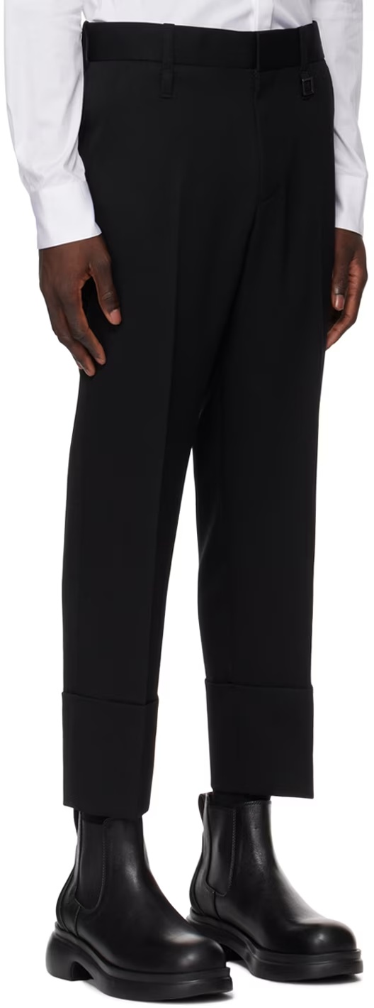 Wooyoungmi Black Rolled Cuff Trousers