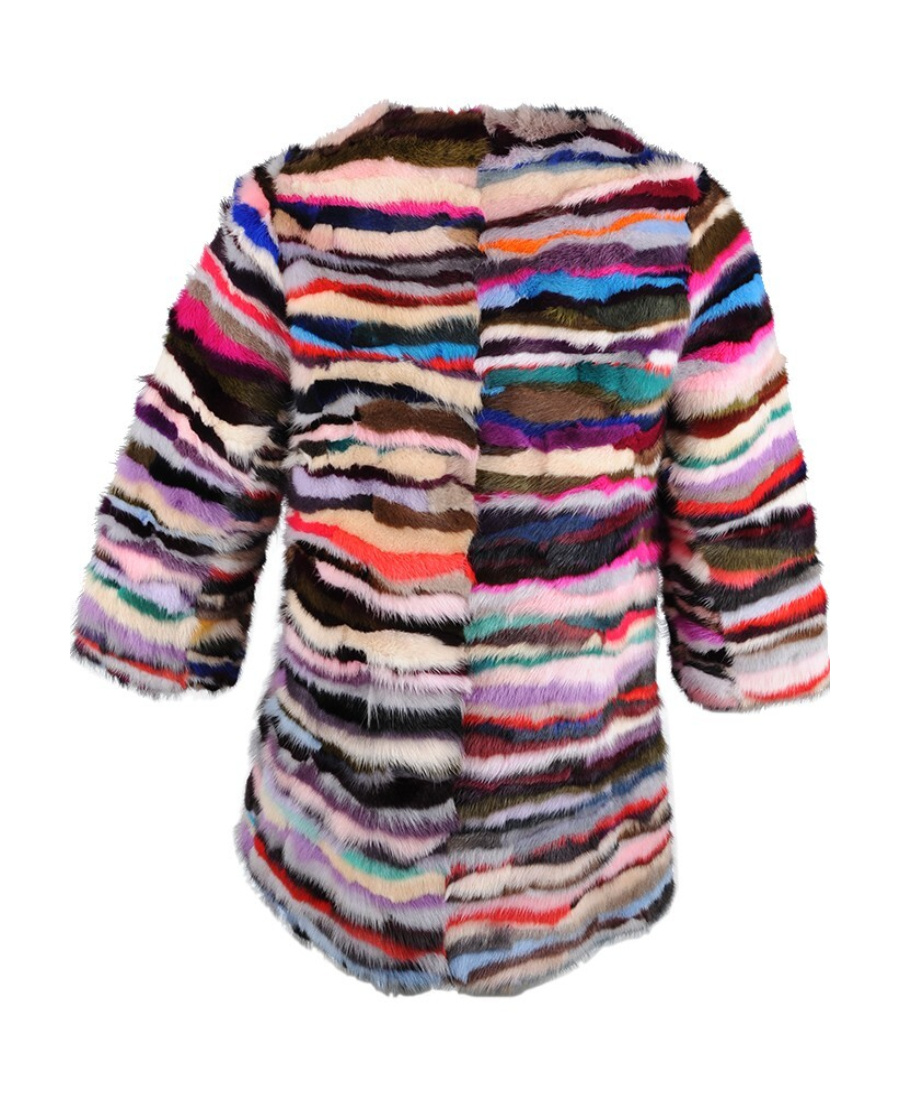 Frame Round-necked Fur In Multicolor