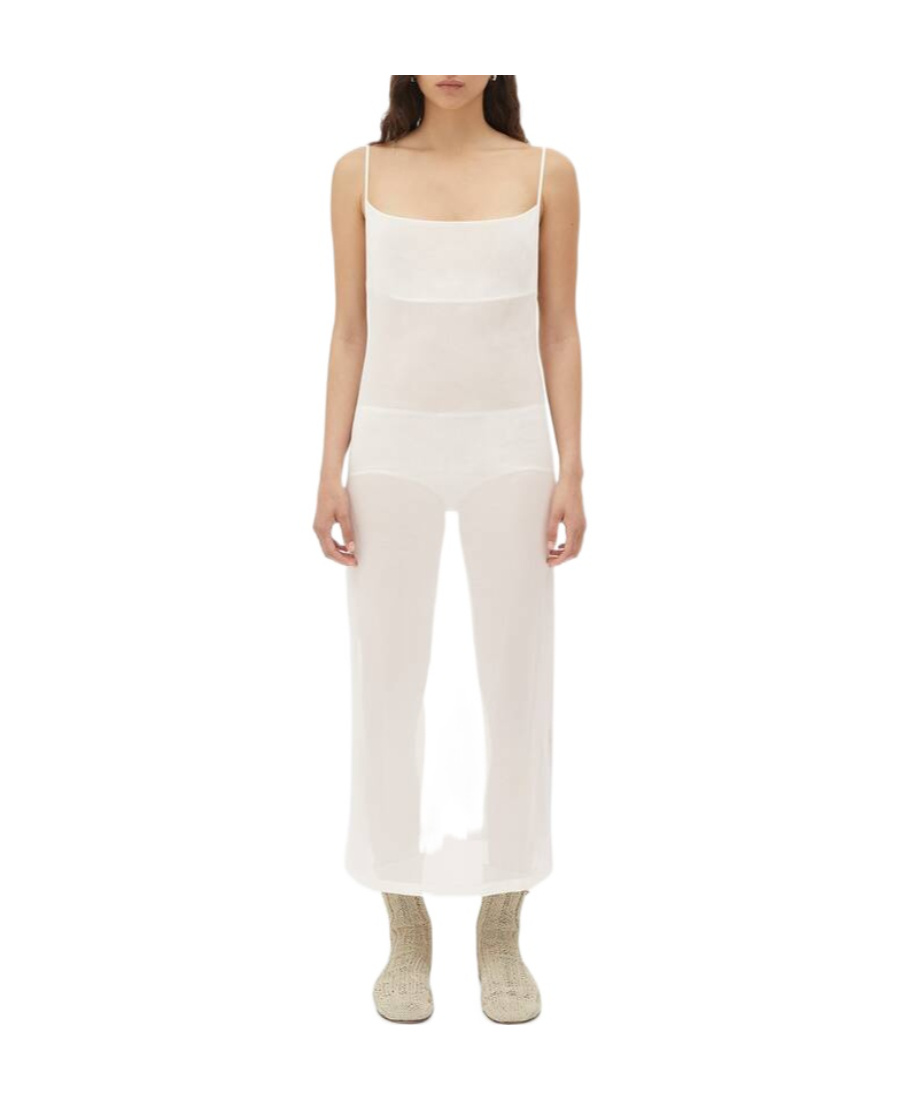 Bottega Veneta A Long, Transparent Dress In White
