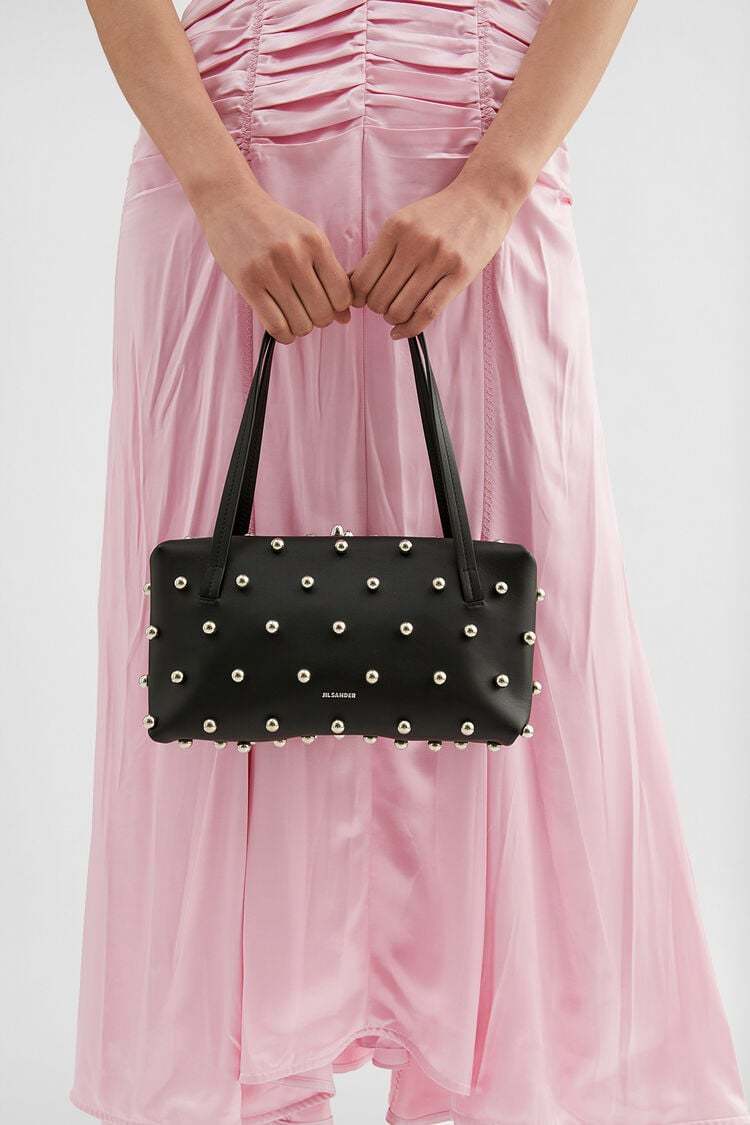 Jil Sander Small-sized Leather Shoulder Bag In Black
