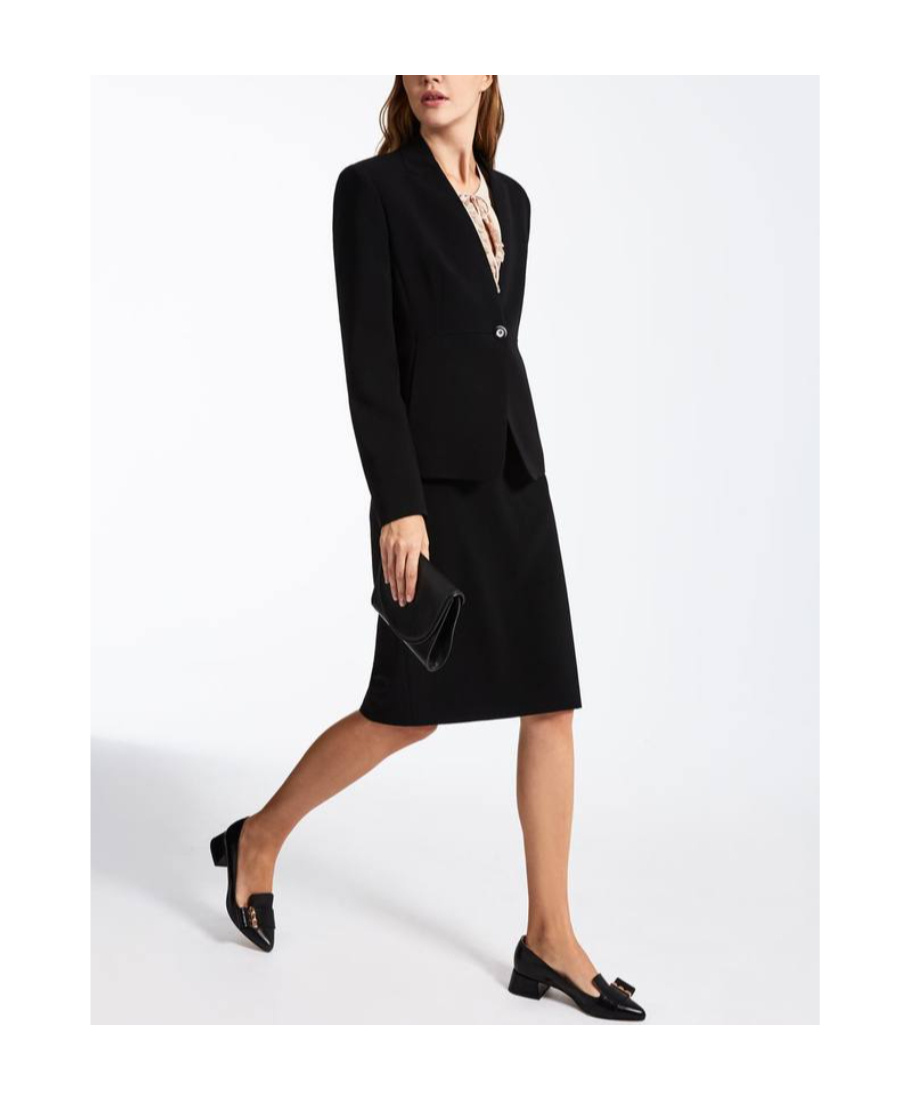 Max Mara Long Sleeved Suit Jacket In Black