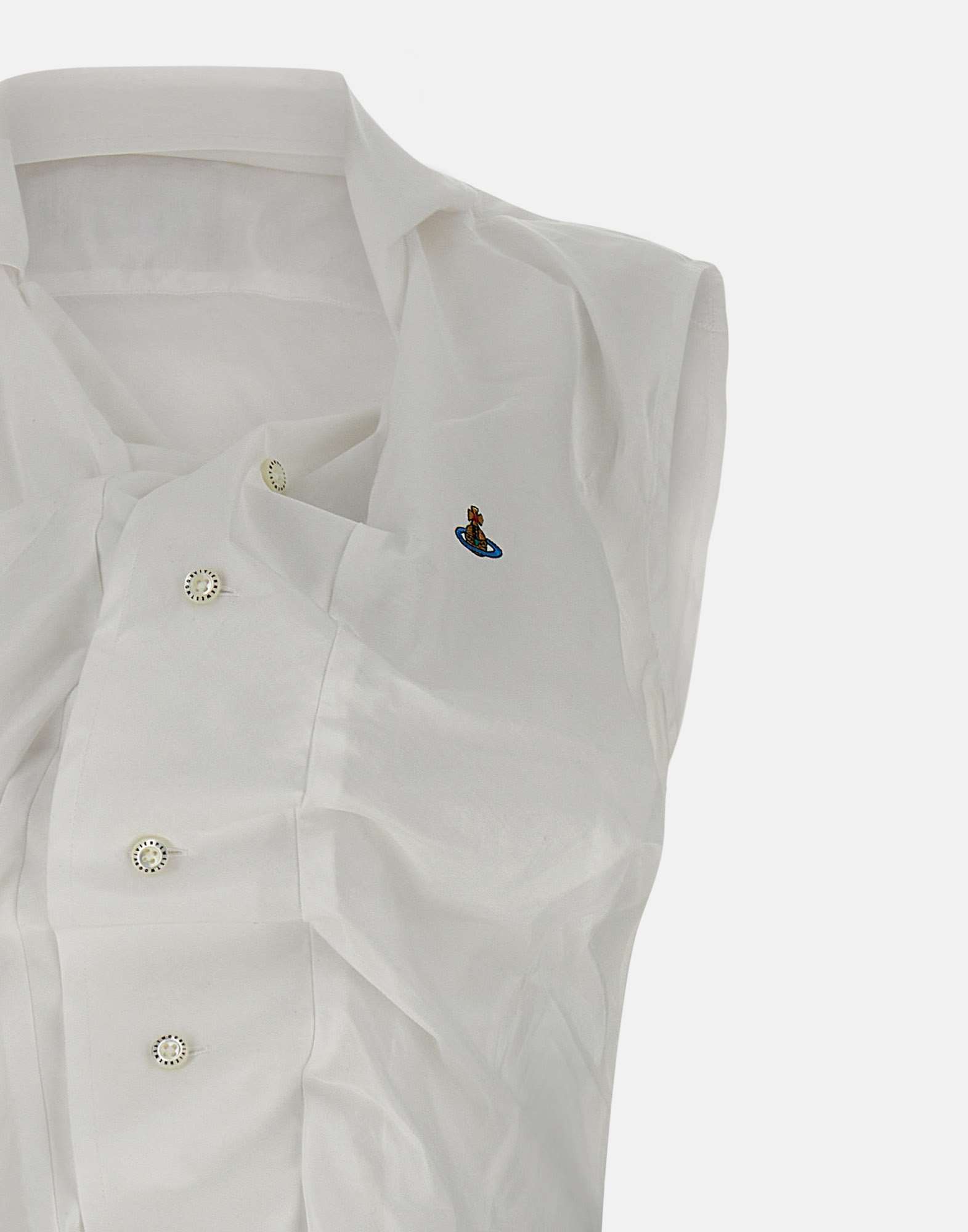 Vivienne Westwood Silk Cotton Sleeveless Drunken Shirt