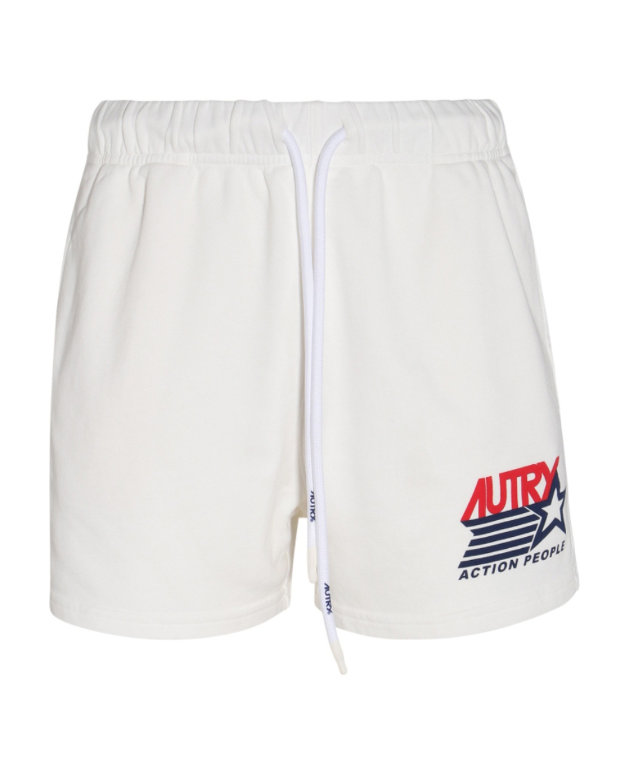 Autry Logo-print Drawstring Shorts In White