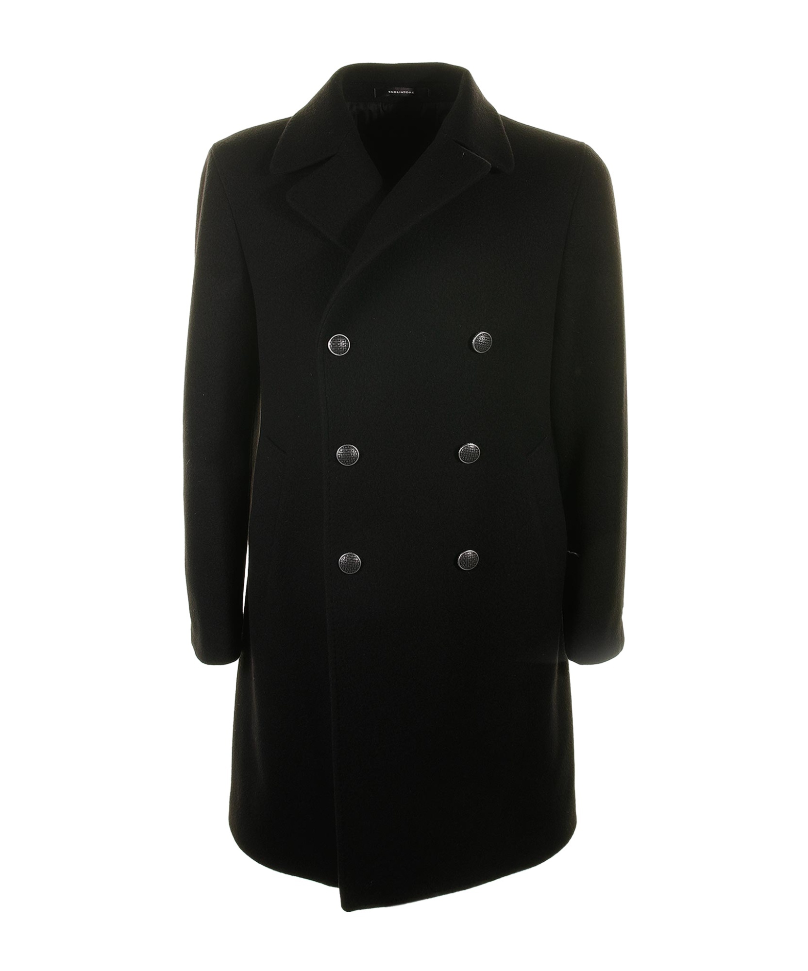 Tagliatore Notched-collared Double-breasted Coat In Black
