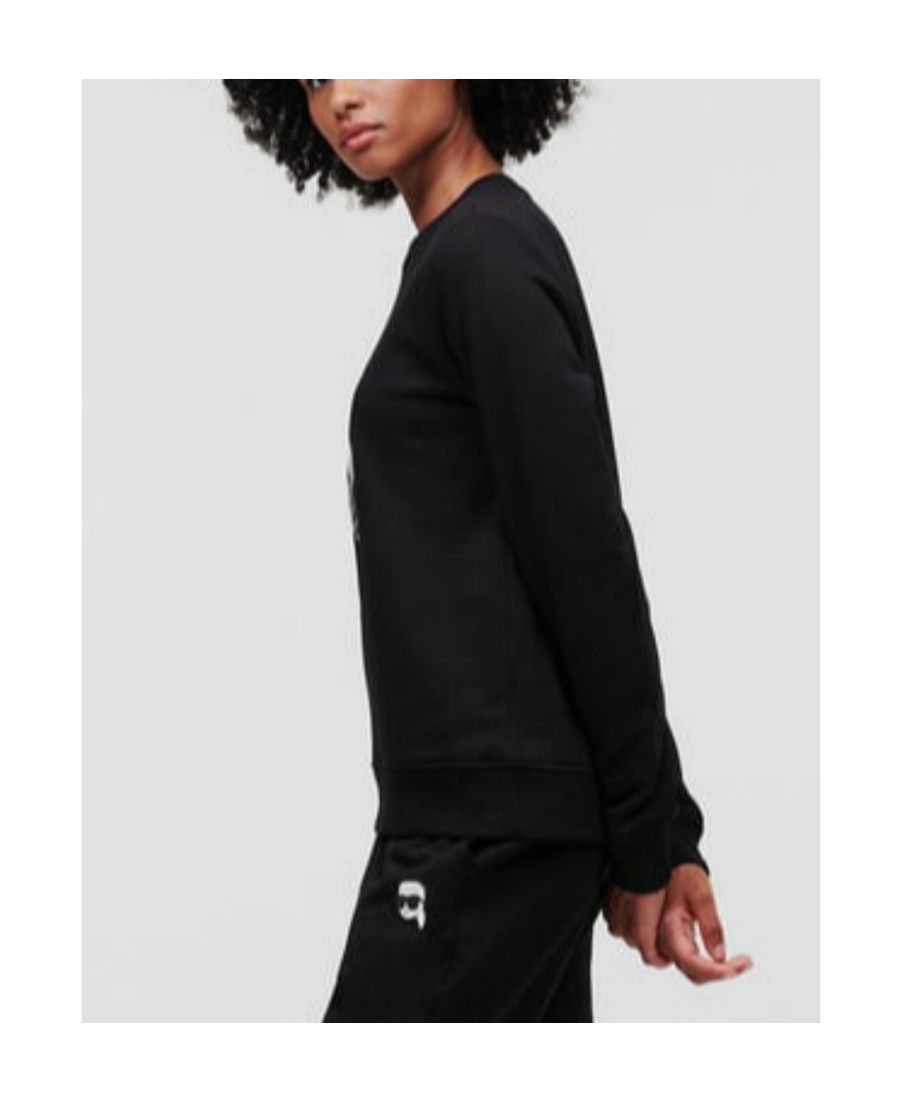 Karl Lagerfeld Ikonik Motif-patch Sweatshirt In Black