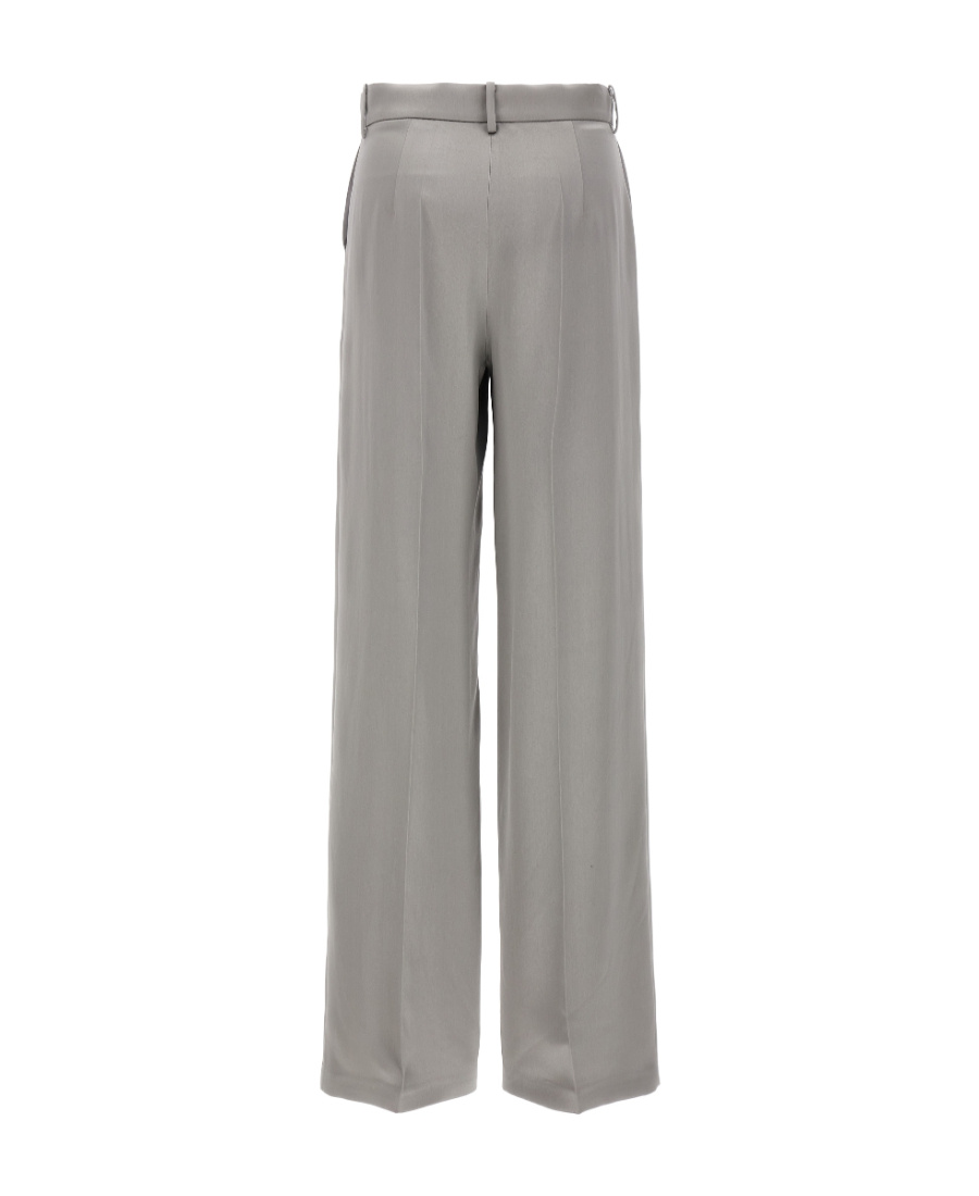 Magda Butrym Satin Straight Leg Pants With Central Crease In Gray