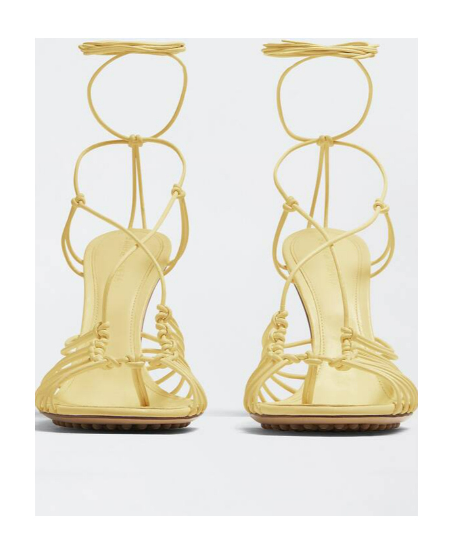 Bottega Veneta Dot Logo High-heeled Sandals In Nude