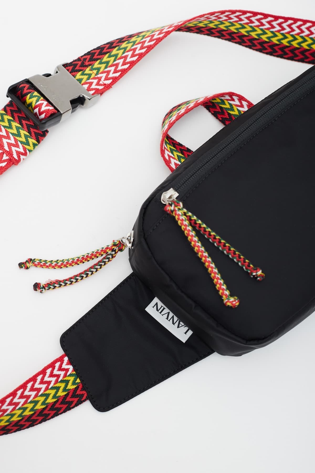 Lanvin Chevron Woven Pattern Belt Bag In Nude