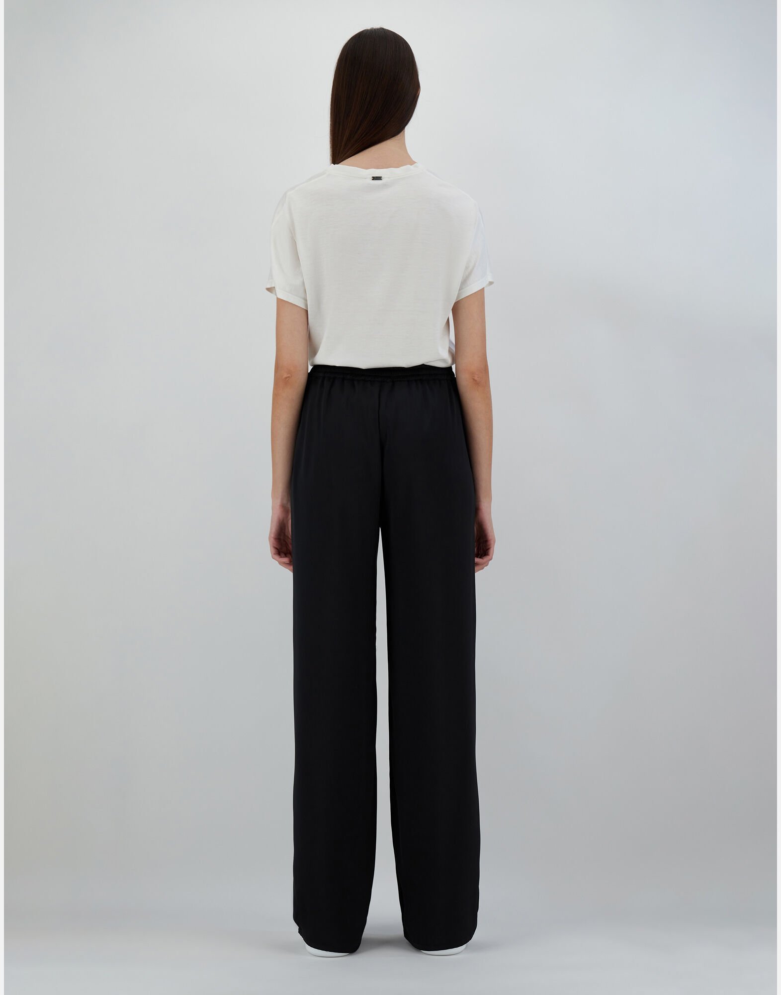 Herno Blue Pants With Elastic Drawstring Waist In Tech Fabric Woman In Black