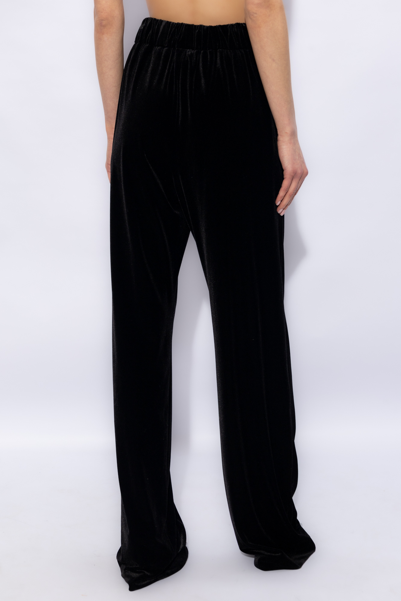 Dolce & Gabbana Velvet Elasticated Trousers In Black