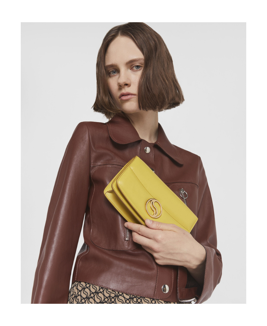 Stella Mccartney S-wave Mini Shoulder Bag In Yellow