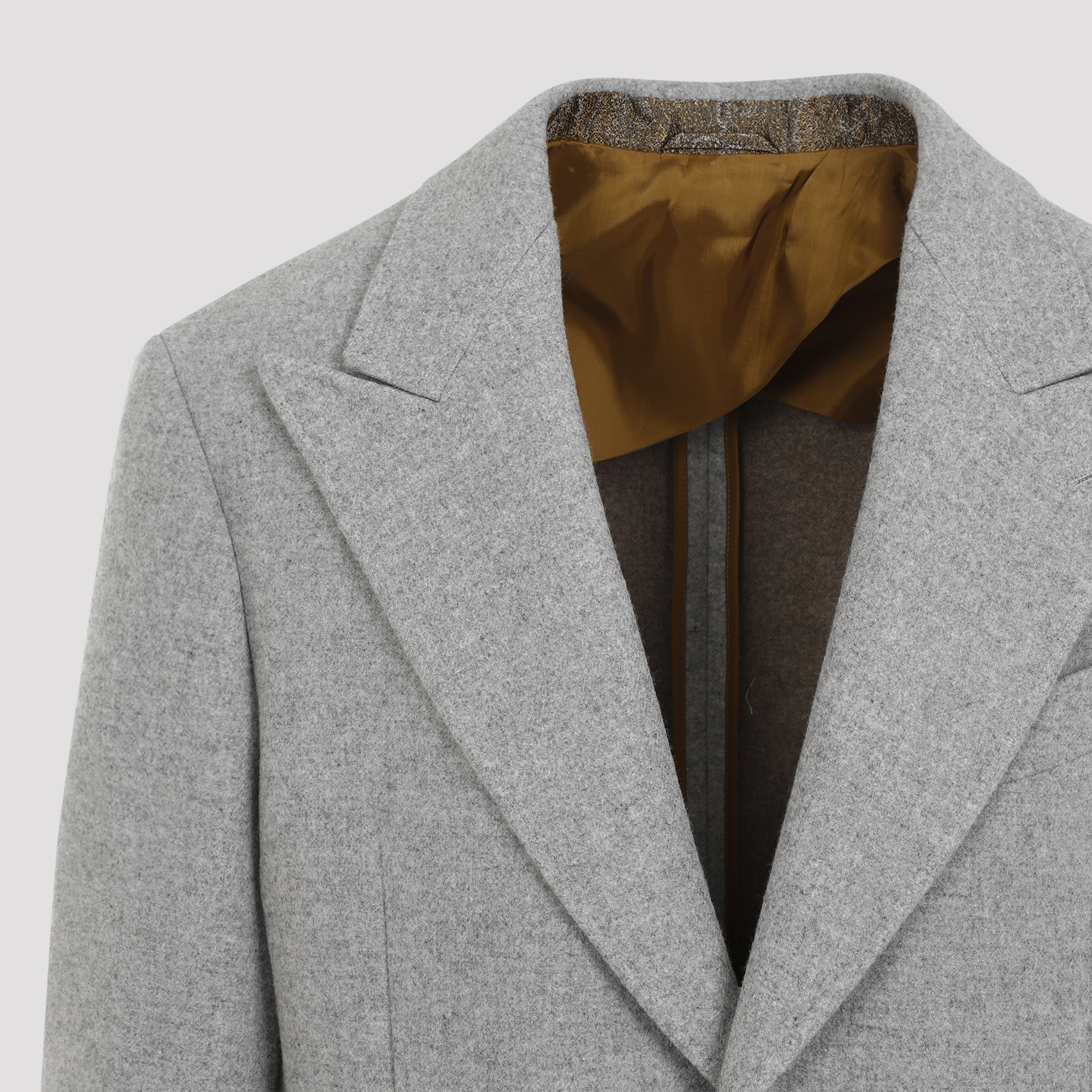 Etro Wool And Cashmere Long Coat In Gray