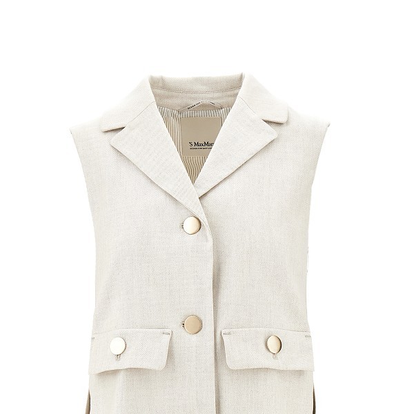 Max Mara Linen-blend Waistcoat In White