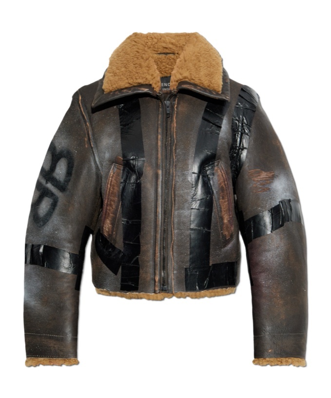 Balenciaga Zip-up Distressed Jacket In Black