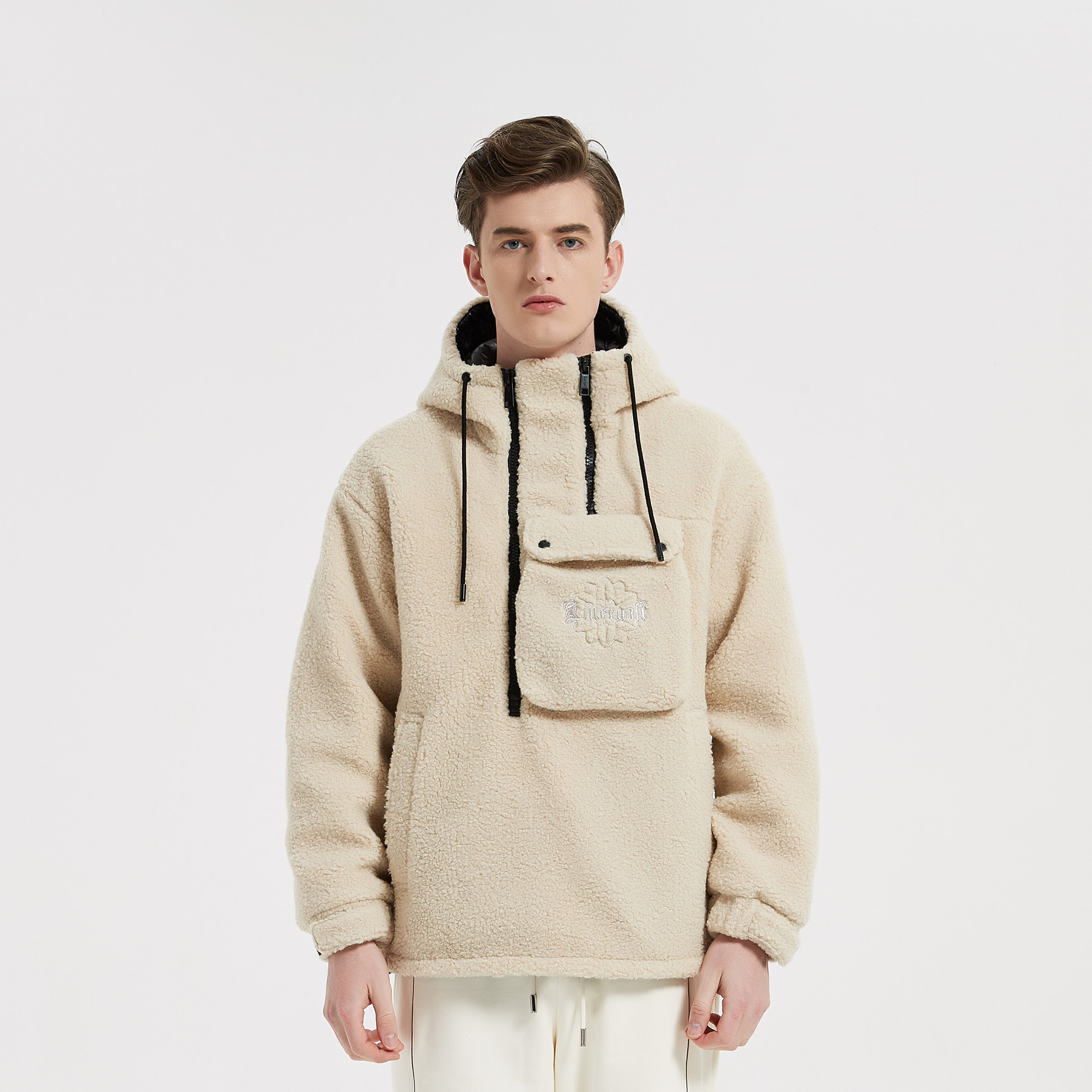 Liuregali Hooded Long-sleeved Down Jacket In Nude