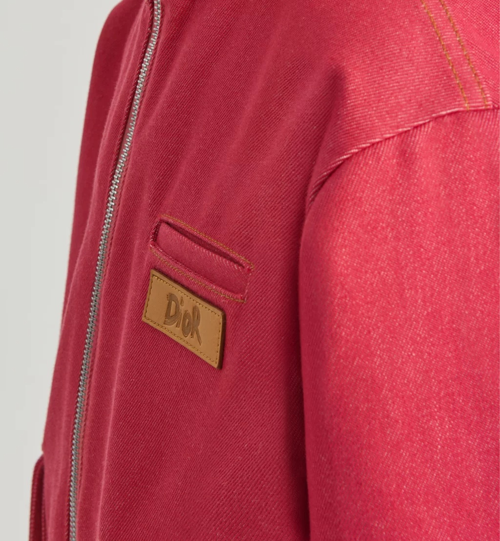 Dior Kids' Jacket In Stone Washed Raspberry Red