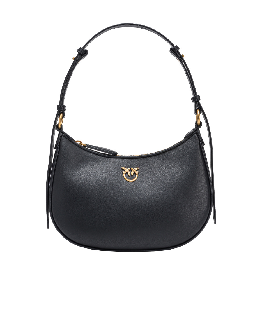 Pinko Mini Love Bag Half Moon Simply In Black-antique Gold
