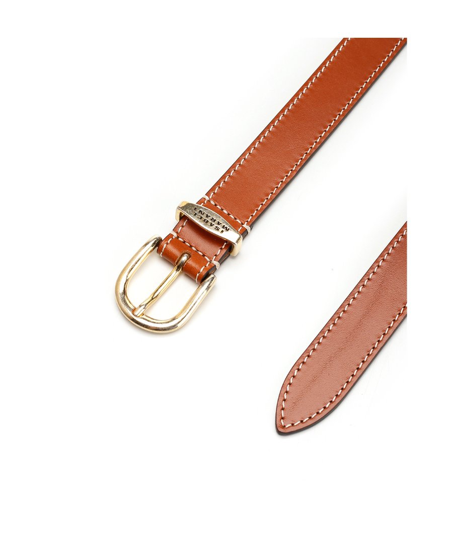 Isabel Marant Logo Engraved Buckle Belt In Brown