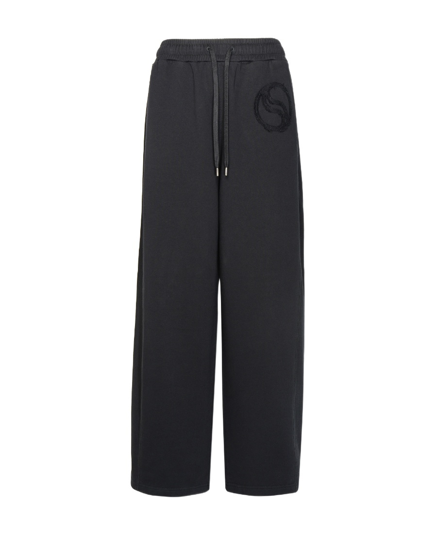 Shop Stella Mccartney S-wave Drawstring Wide Leg Pants In Black