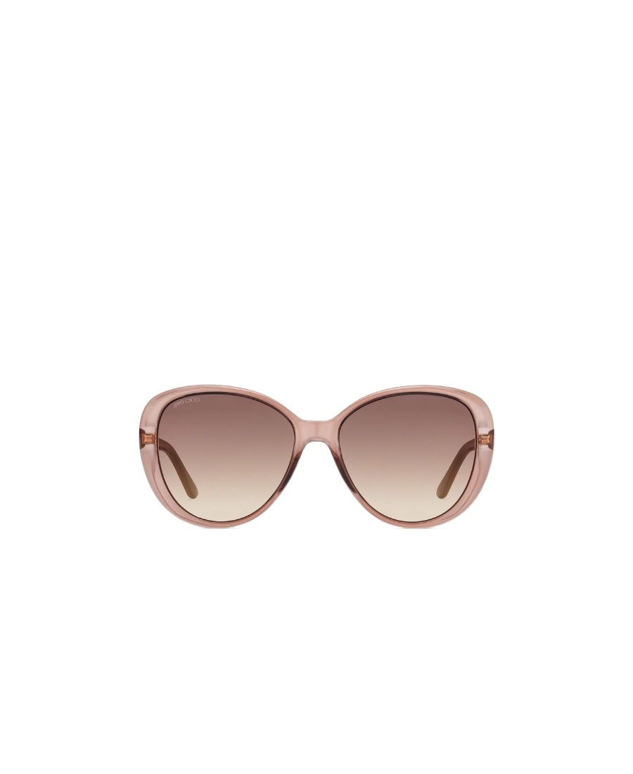 Jimmy Choo Logo Sunglasses In Nude