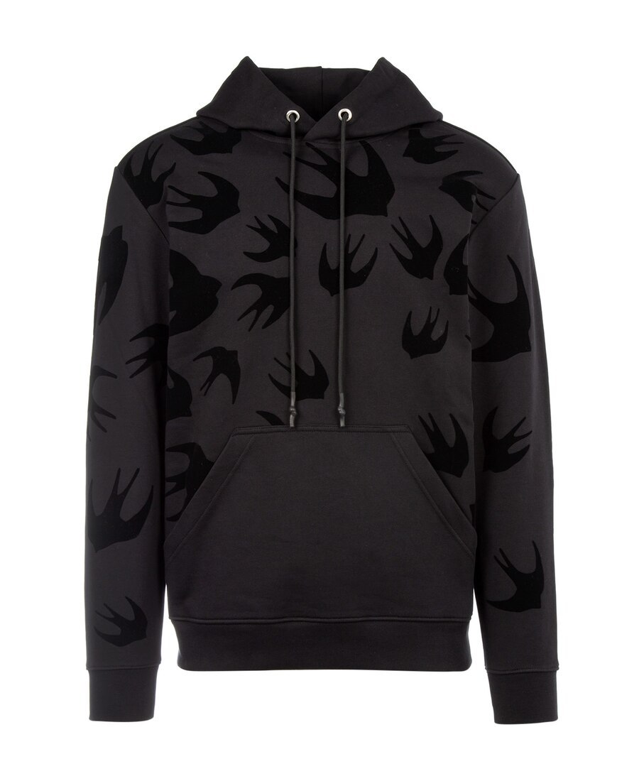 Mcq By Alexander Mcqueen Printed Hooded Sweater In Black