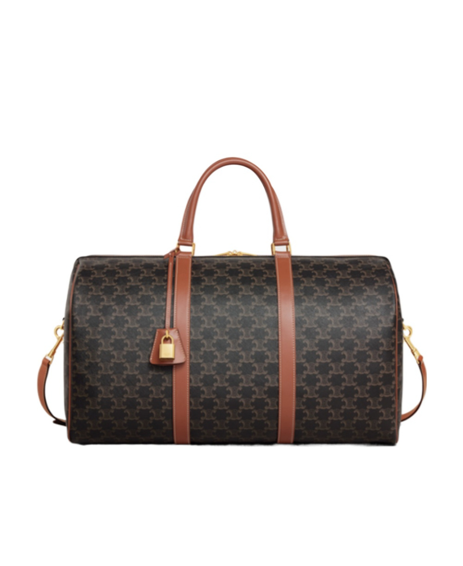 Celine Triomphe Medium Travel Bag In Tan