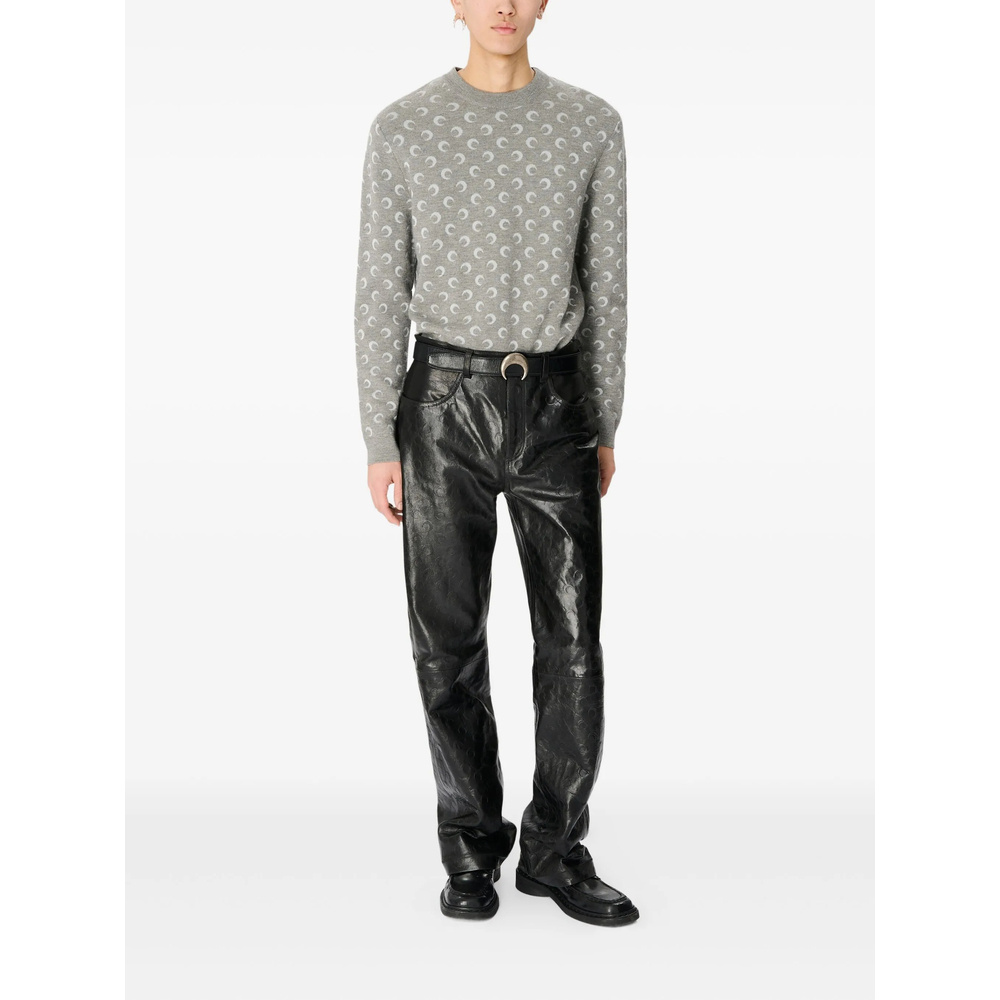 Marine Serre Embroidered Wooo And Viscose Sweater In Animal Print