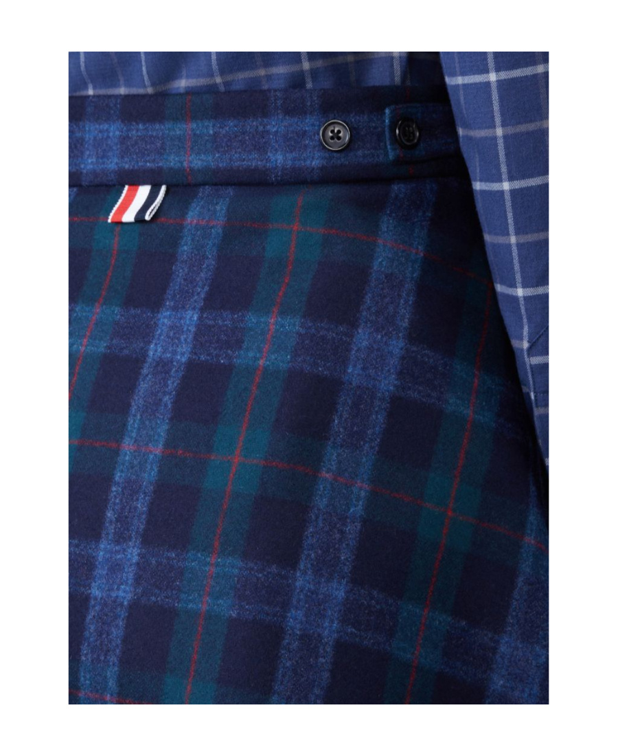 Thom Browne A-line Check-pattern Skirt In Blue