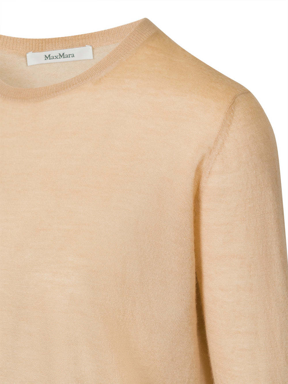 Max Mara Round-neck And Long-sleeved Sweater In Nude