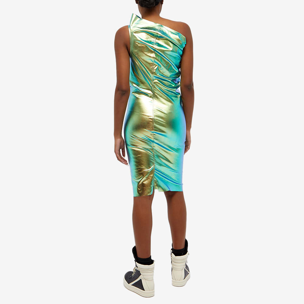 Rick Owens One-shoulder Iridescent Midi Dress In Green