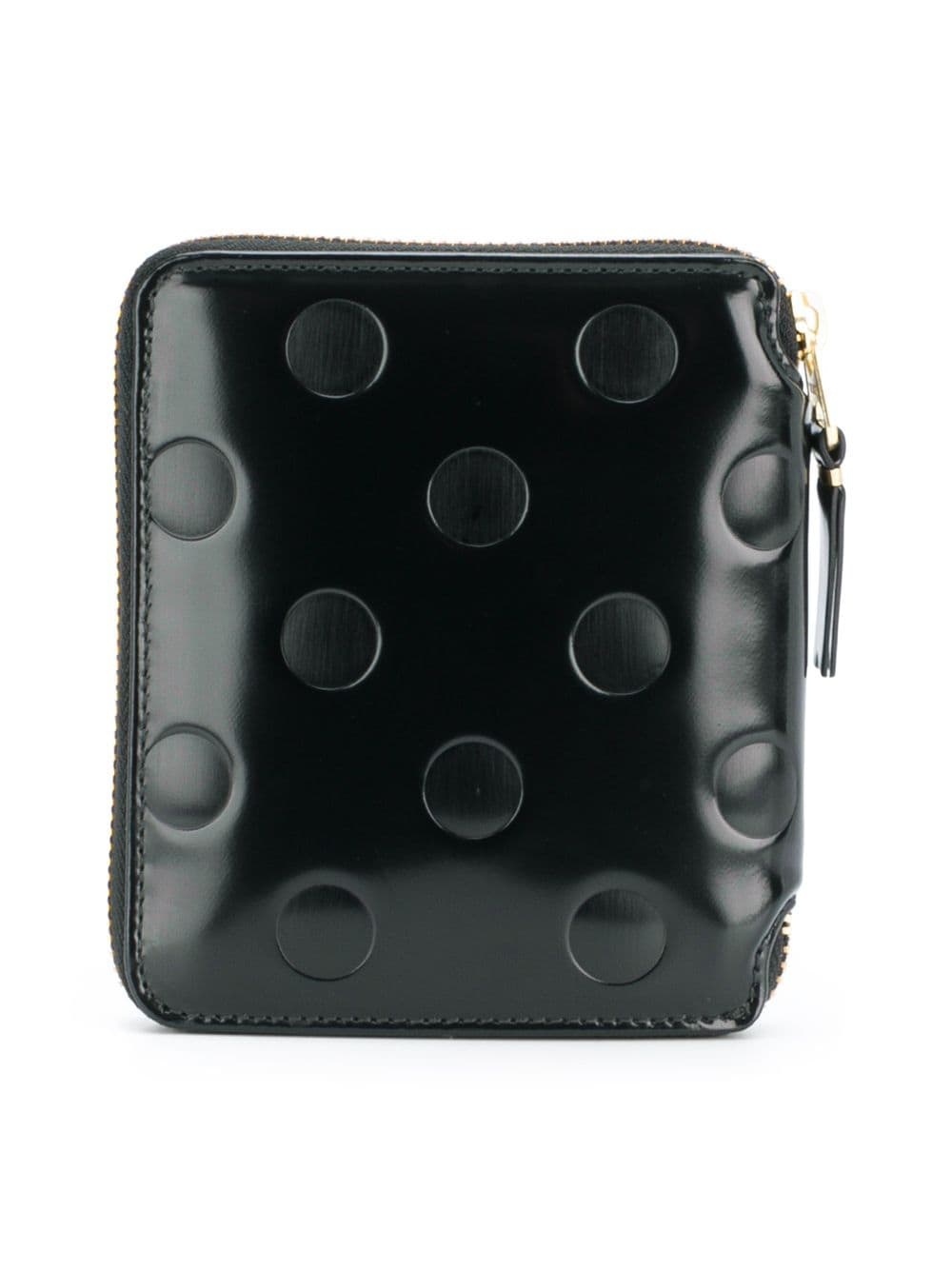 Comme Des Garçons Dot Detail Zipped Wallet In Black