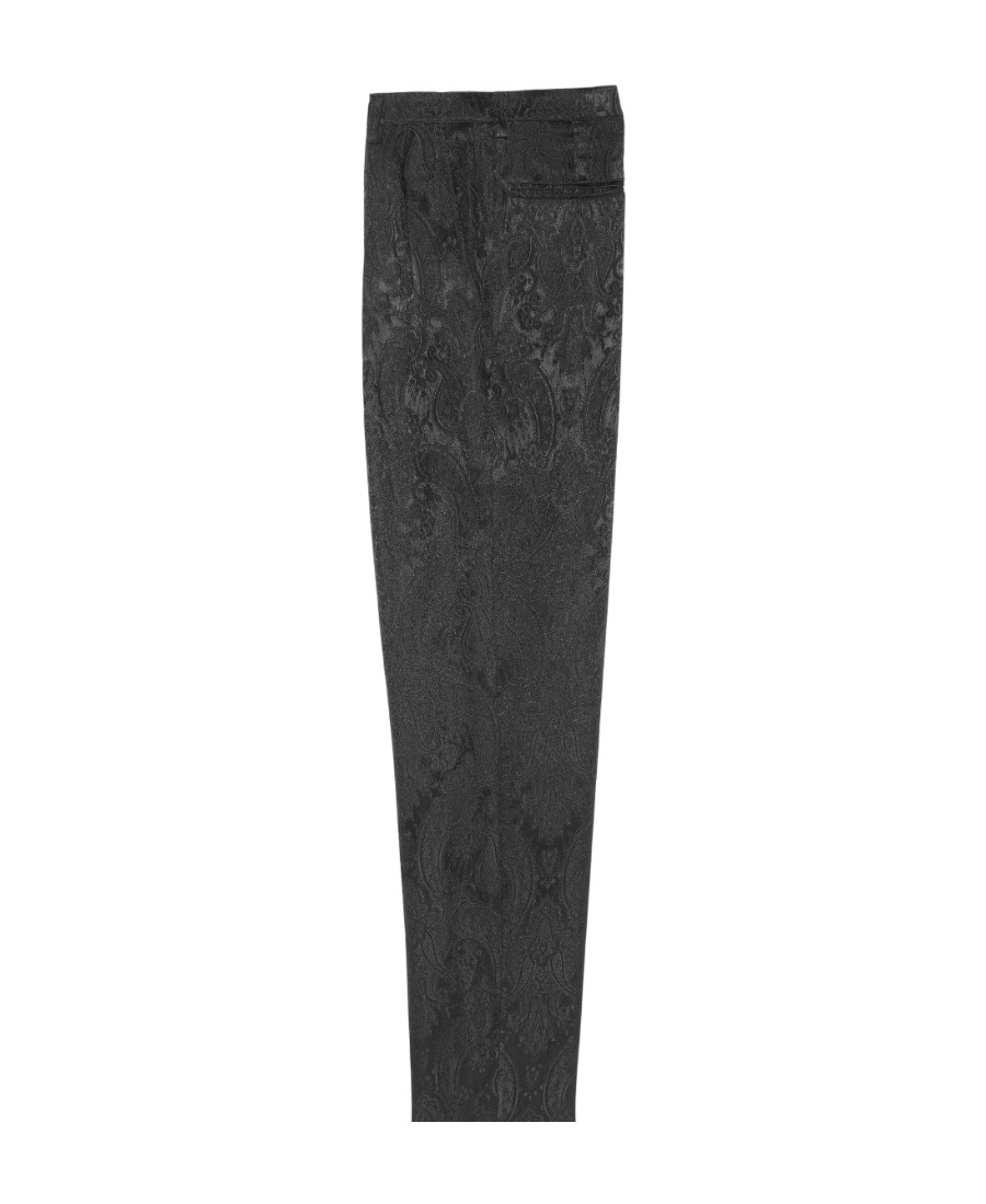 Saint Laurent Paisley Jacquard Straight Trousers In Black