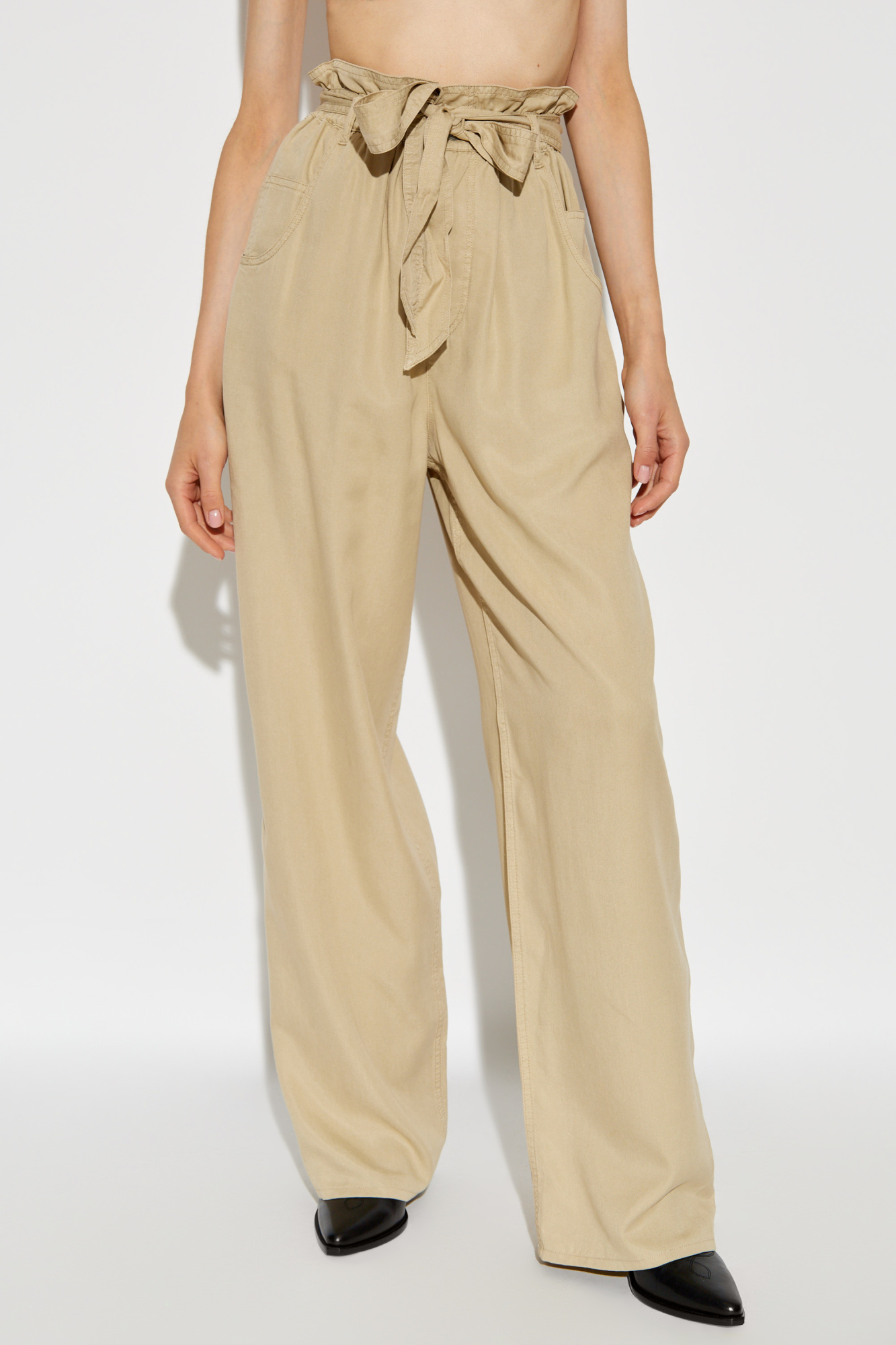 Isabel Marant Étoile Priana High-waist Wide-leg Trousers In Nude