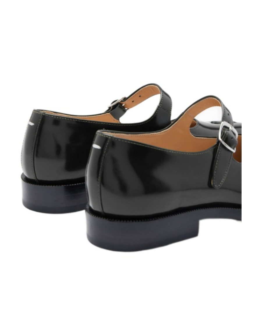 Shop Maison Margiela Mary-jane Tabi Shoes In Black