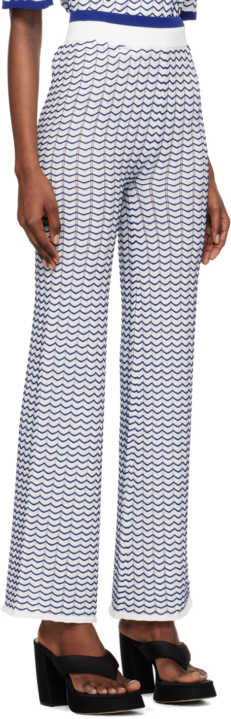 Remain Birger Christensen Striped Flared Casual Pants In White