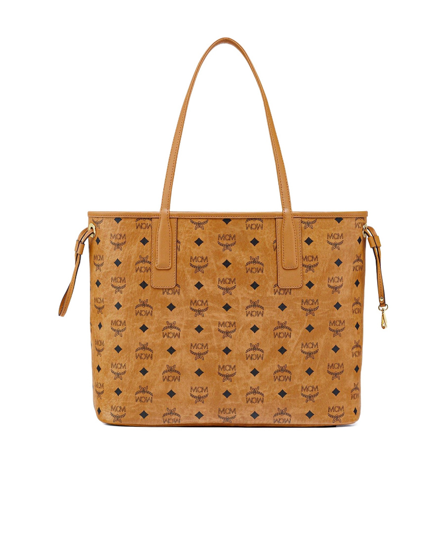 Mcm Liz Small Reversible Visetos Shopper Tote In Brown