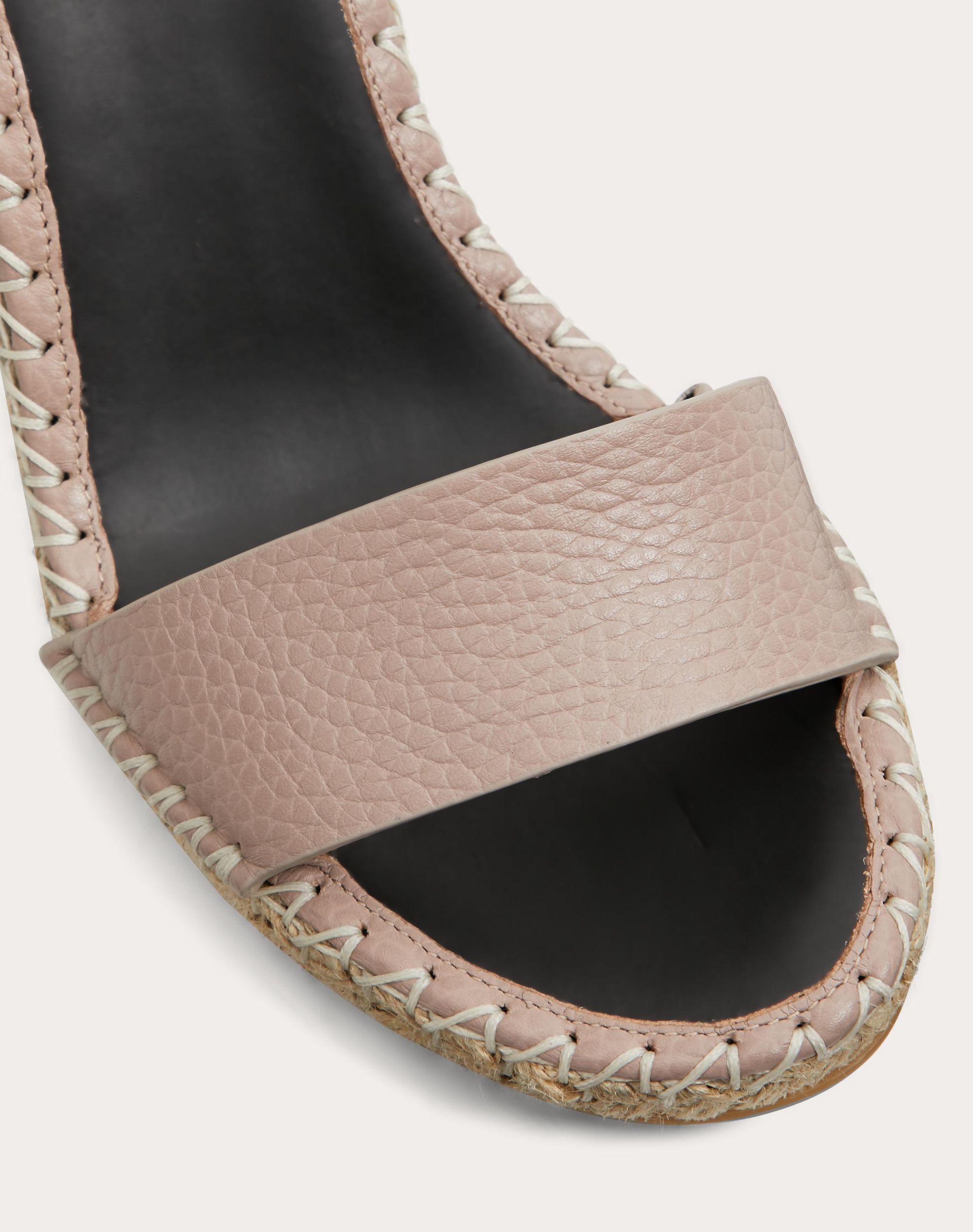 Valentino Rockstud Womens Leather Wedges Espadrilles In Nude