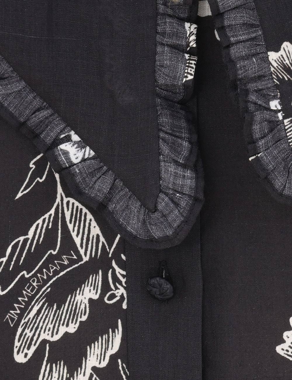Zimmermann Ruffle Bow Shirt In Black