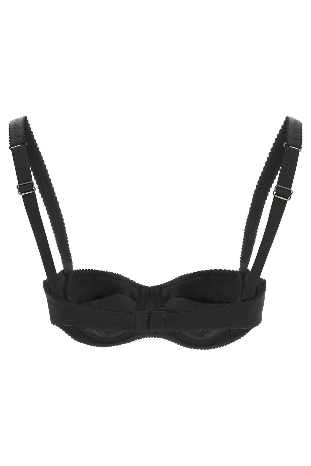 DOLCE & GABBANA SATIN-FINISH BALCONETTE-STYLE BRA