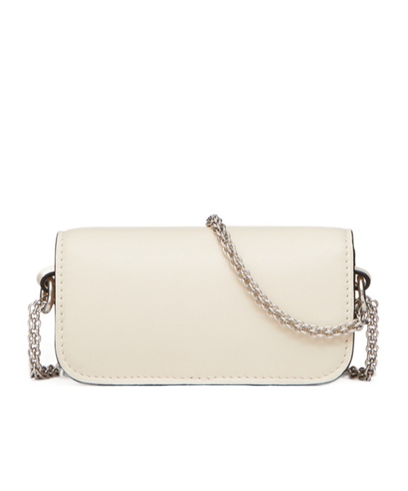 Valentino Super Mini Loc1 Shoulder Bag In Light Ivory White
