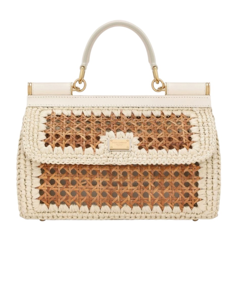 Dolce & Gabbana Sicily Cotton-blend Bag In Nude