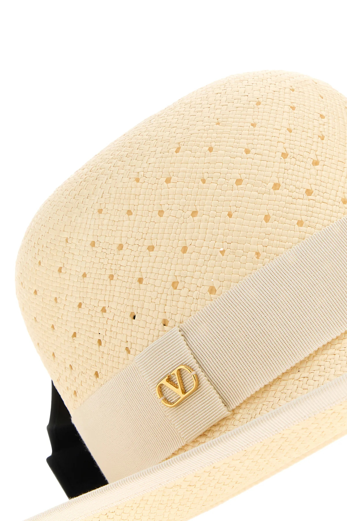 Valentino Beige Vlogo Signature Panama Hat In Neutral