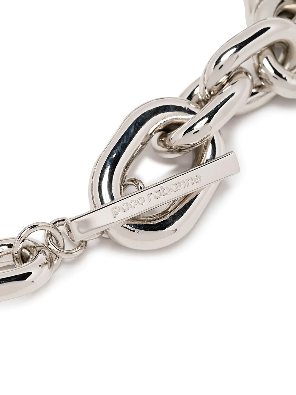 Rabanne Silver-colored Necklace With Brass Chain-link In Yellow