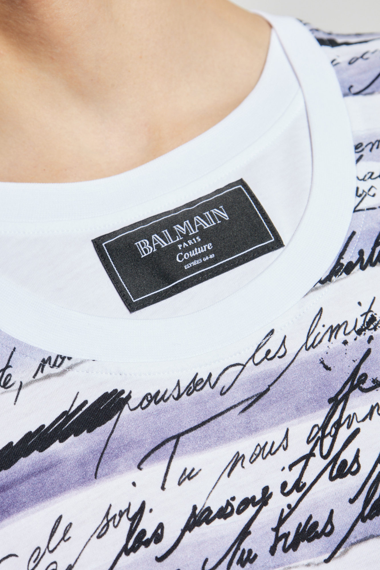 Shop Balmain Love Letter Mariniere T-shirt In White